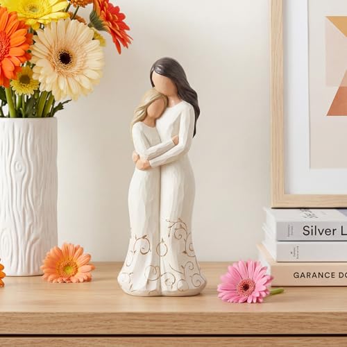 Mother Daughter Hugging Figurine - Heartfelt Gift for Mom from Daughter