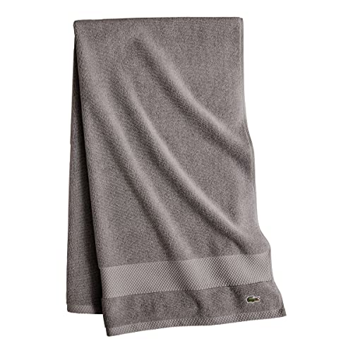 Lacoste Heritage 100% Supima Cotton Bath Sheet 35x70 Meteorite – Soft, Durable & Absorbent