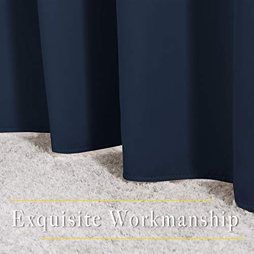 Solid Navy Blackout Curtains, Thermal Insulated Grommet Panels 52x54