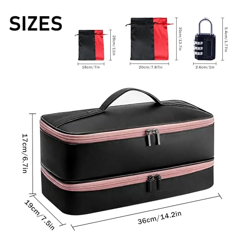 Lockable Discreet Storage Bag with Password Locks and 4 Bonus Organizer Bags