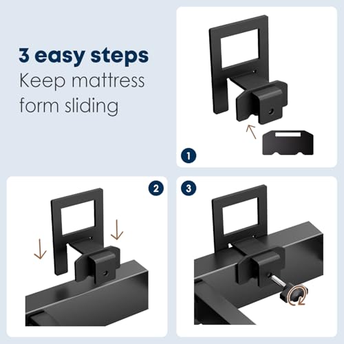 Non-Slip Mattress Holder Gripper for Metal Bed Frame - Adjustable 6-Pack