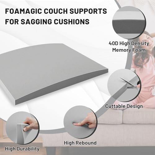 Sofa Cushion Support Pads for Sagging Couch Seats - 20x20x2 Inch, Set of 3