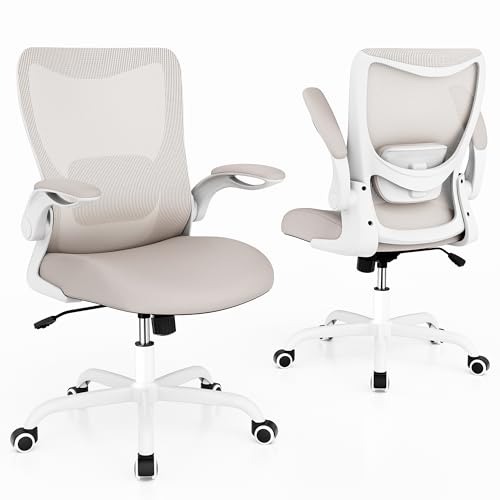 Ergonomic Mesh Office Chair with Adjustable Lumbar Support and Flip-Up Arms