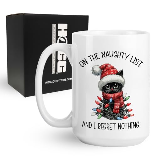 Funny Christmas Mug 15oz Ceramic Cat Coffee Cup Sarcastic Holiday Gift