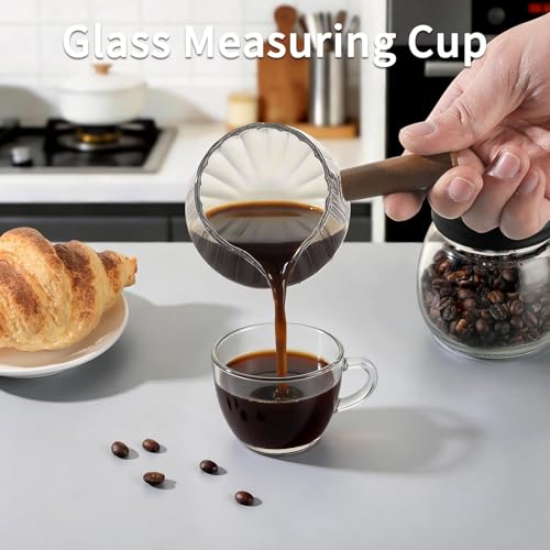 Mongdio 6oz Espresso Shot Glass with Wooden Handle - 1-Pack