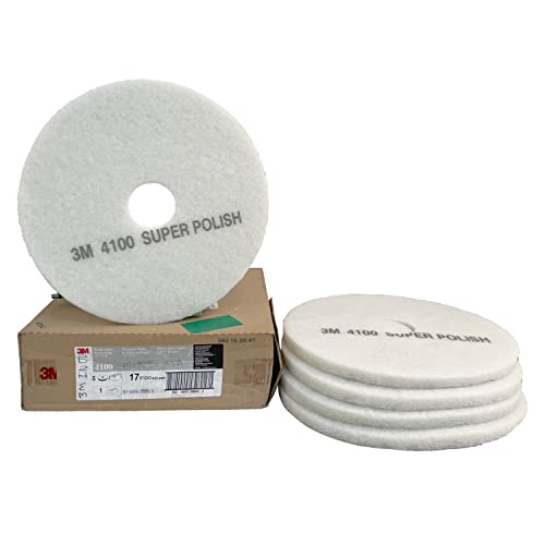 20-Inch White Floor Polishing Pads for Rotary Machines - 5 Pack