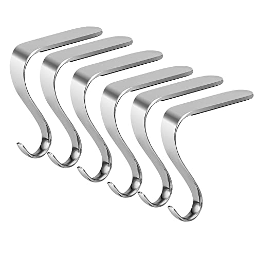 Set of 6 Christmas Stocking Holders for Mantle, Anti-Slip Metal Hooks