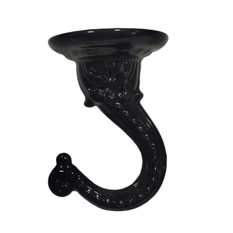 2-Inch Decorative Black Zinc Swag Ceiling Hook for Indoor and Outdoor Use