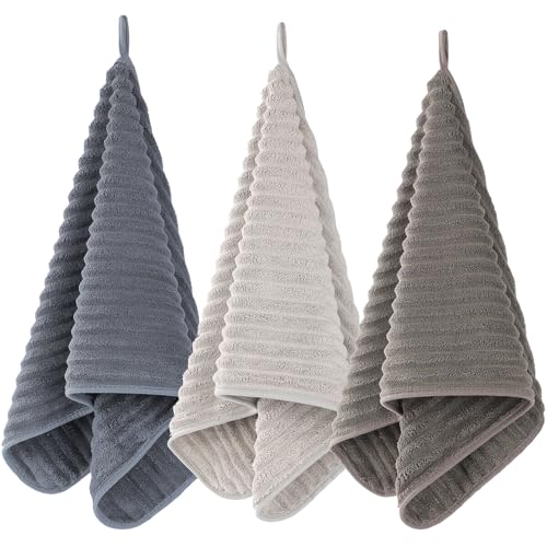 3-Piece Quick-Dry Microfiber Towel Set - Ultra Soft Textured Hand Towels