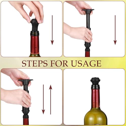 Honoson 18 Pcs Black Bottle Stoppers with Vacuum Pump Set - Wine Preservers