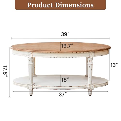 3-Piece French Country Coffee and End Table Set with Storage Shelves