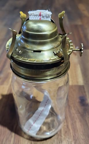 Antique Brass Oil Lamp Adapter for Regular Mouth Mason Jars