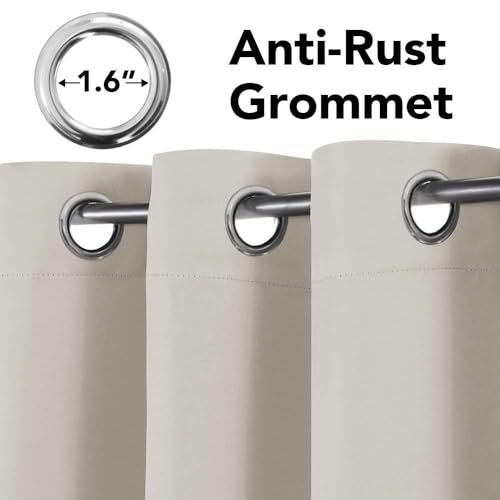 Thermal Insulated Blackout Curtains for Bedroom - 63 Inch Grommet Panels (Ivory/Cream, Set of 2)