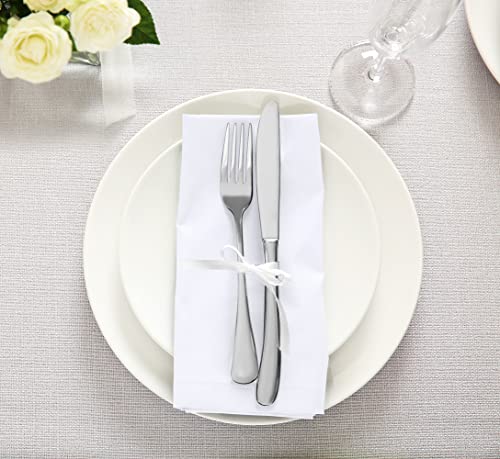 Cotton Blend Dinner Napkins - 18x18 Inch Washable Cloth Napkins, 12 Pack