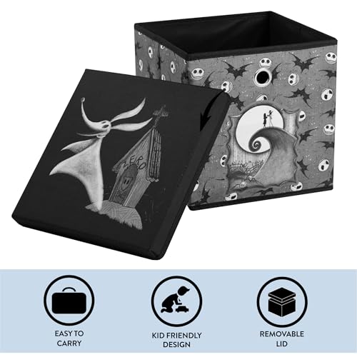 Collapsible Fabric Storage Cube with Lid, 10-Inch Decorative Organizer Bin