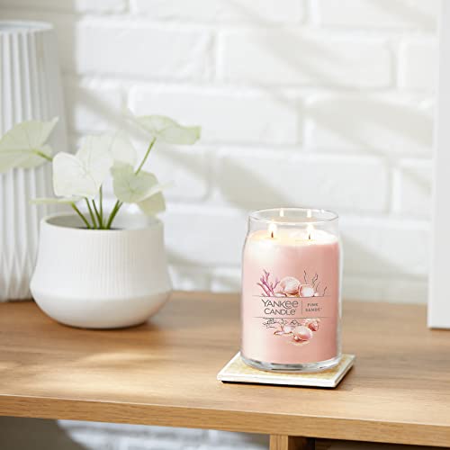 Yankee Candle Pink Sands Scented, Signature 20oz Large Jar 2-Wick Candle, Over 60 Hours of Burn Time