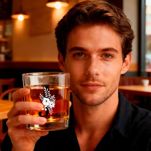 Personalized Monogram Whiskey Glass Set with Bracelet - Glass Up-J