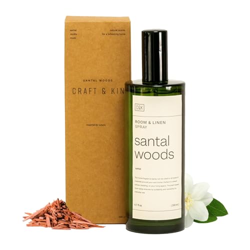 Santal Woods Room Spray, Long-Lasting Essential Oil Air Freshener - 6.76 oz