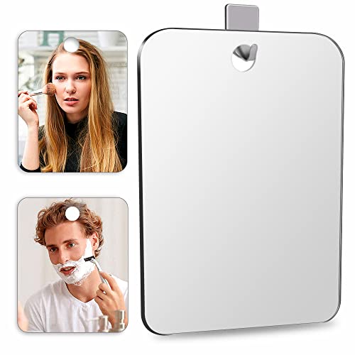 SAFEE MRROR Shatterproof Fogless Shower Mirror 10.7x8 Inch 2 Pack Unbreakable Bathroom Wall Mirror