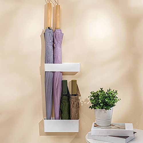 Wall-Mounted Umbrella Stand Holder - Adjustable Adhesive Rack for Entryway