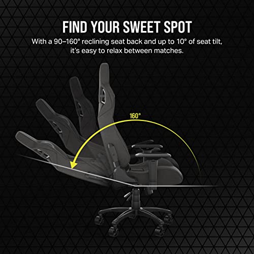 Corsair T3 RUSH Charcoal Gaming Chair with Memory Foam Lumbar & Padded Neck Support