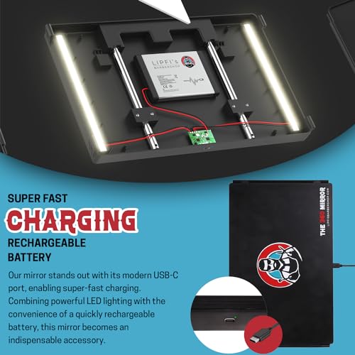 360 Mirror LED Lights Barber 3 Way Hanging Self Hair Cutting System