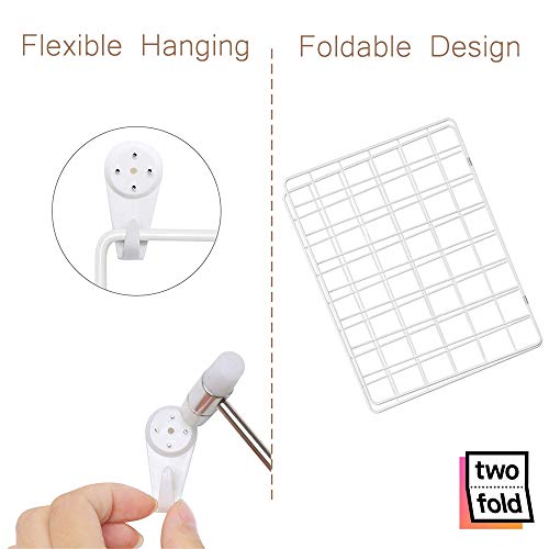 Wire Wall Grid Panel Photo Display Set, 31x24 Inch White Collage Frame (2 Pack)
