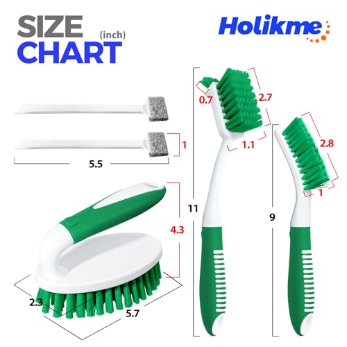 5-Piece Household Cleaning Brush Set for Tile, Grout, Kitchen & Bathroom