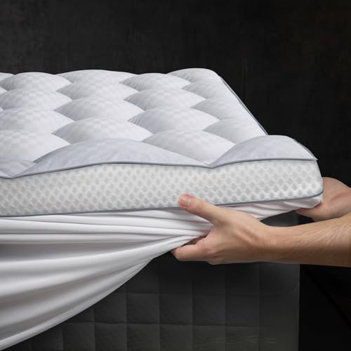 Milcabe 3 Inch Queen Memory Foam Mattress Topper - Plush Pillow Top Pad