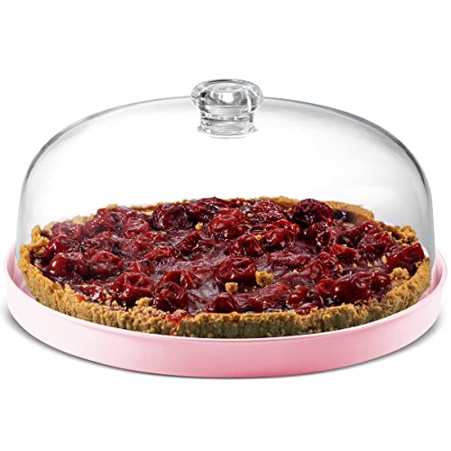 Godinger Cake Stand, Cake Plate Server with Dome, Metal Serving Tray and Shaterproof Acrylic Lid