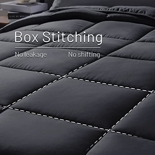 NEXHOME PRO Bamboo Cooling Comforter - King Lightweight Duvet Insert, Dark Grey