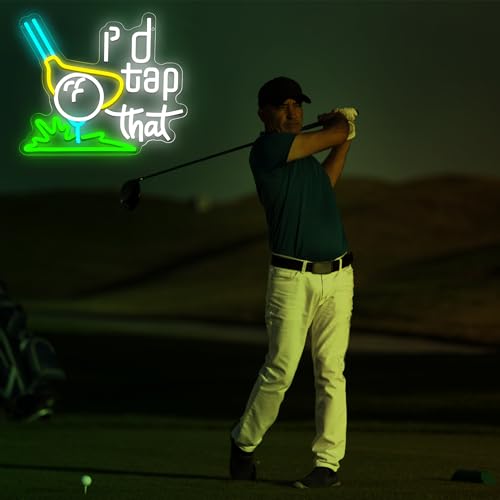 Attneon I'd Tap That Golf Neon Sign - Art Deco Wall Decor for Man Cave