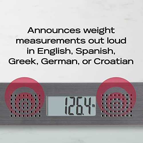 Taylor Talking Digital Glass Bathroom Scale 440 lb Capacity Gray - Precision & Voice Announcements