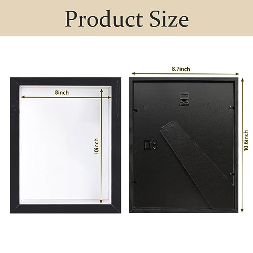 8x10 Wood Shadow Box Frame - 3 Pack Deep Display Case for Photos & Crafts