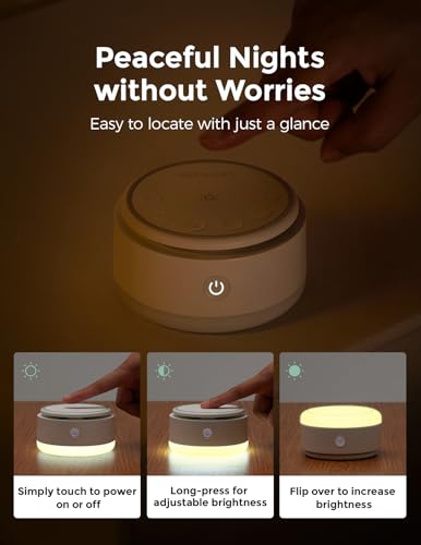 Portable White Noise Machine with Touch Night Light - 20 Soothing Sounds