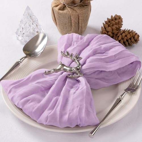 Set of 100 Lilac Purple Gauze Cloth Napkins 21x21 Inch Rustic Table Decor
