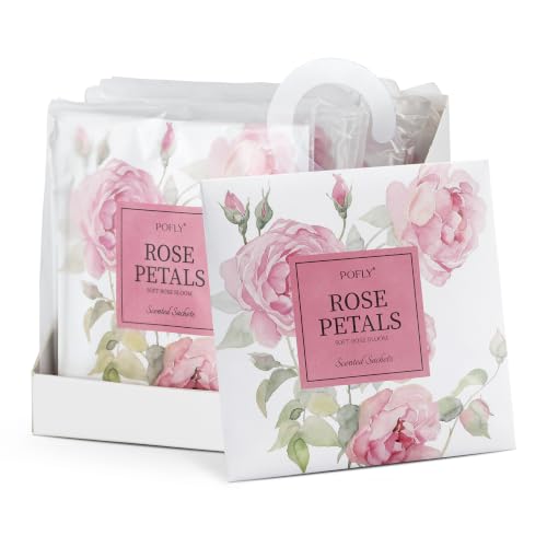 12-Pack Rose Scented Sachets with Retractable Hook - Closet Deodorizer
