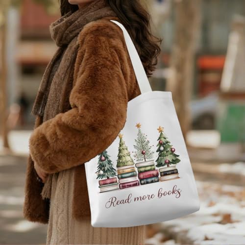 Read More Books Christmas Book Tote Bag - Bookish Gifts for Book Lovers