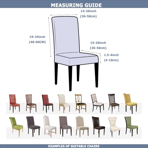 Stretchy Washable Dining Chair Covers Set of 4 - Non-Slip, Soft & Durable