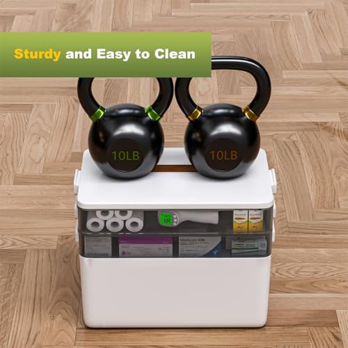 3-Tier Portable Medicine Storage Box, First Aid Organizer with Handle