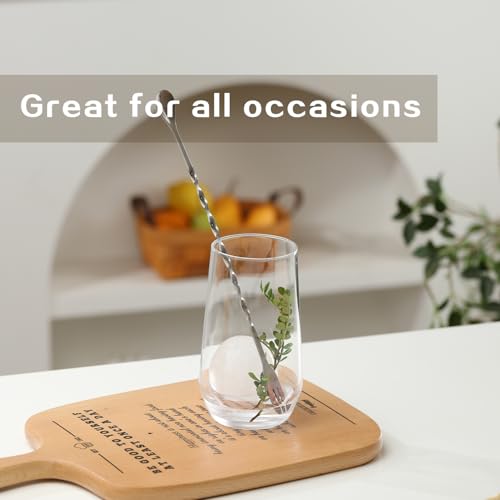 Wlasss 6-Pack 16.4oz Crystal Water Glasses - Highball Glassware for Cocktails and Juice
