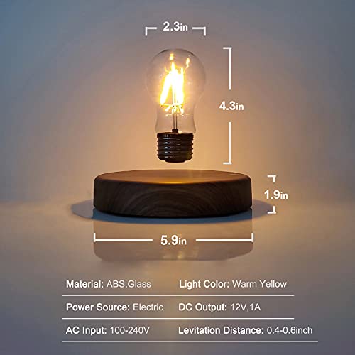 HCNT 1 Magnetic Levitating Floating LED Desk Lamp - 360° Rotating Night Light