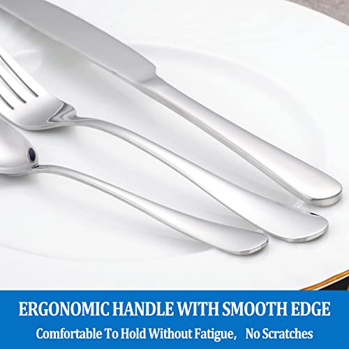 16-Piece Stainless Steel Fork and Spoon Set, Mirror Polished Flatware