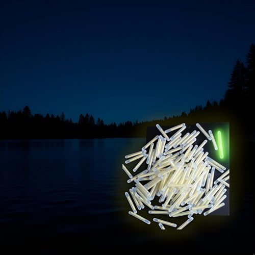 100 Pcs 3mm Fluorescent Yellow Fishing Float Glow Sticks for Night Fishing