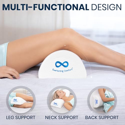 Memory Foam Under Knee Pillow for Back Pain Relief - Ergonomic Leg Bolster