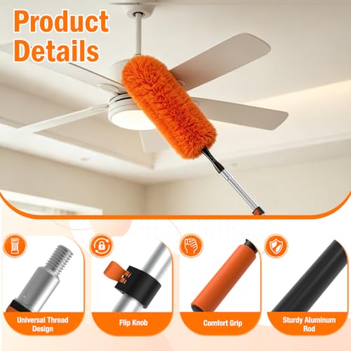 26FT High Reach Duster Kit with Extension Pole & Window Squeegee