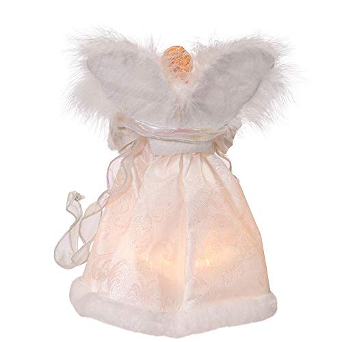 Kurt S. Adler 10-Inch White Angel Treetop with 10 UL Lights