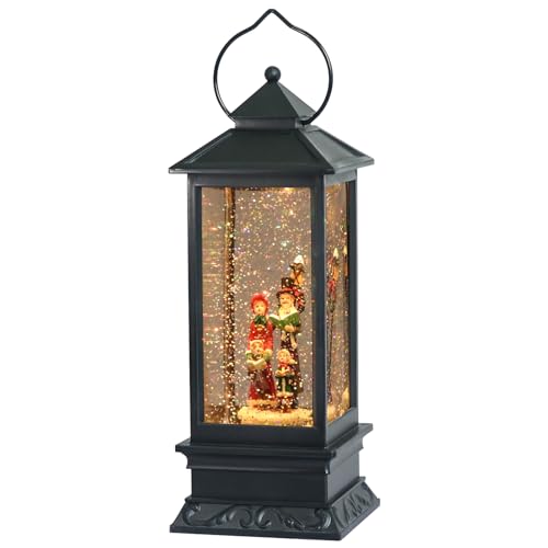 Eldnacele Carolers Singing Snow Globe Lantern with 6 Hour Timer