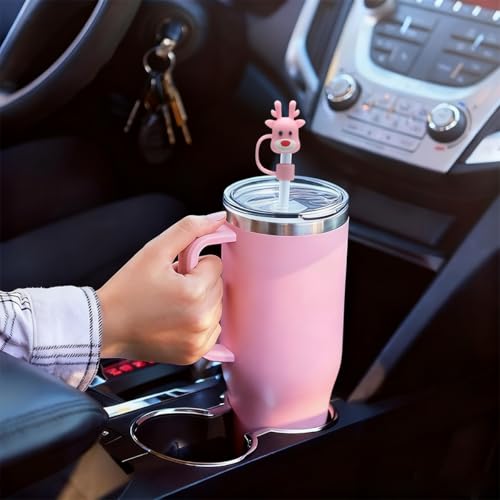 ZIFANHU 5-Pack Christmas Silicone Straw Covers for Stanley 30 & 40 Oz Tumblers - Color X01