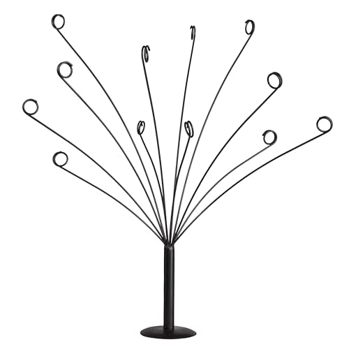 Decorative Metal Gift Card Tree Holder with 11 Flexible Clips, Black